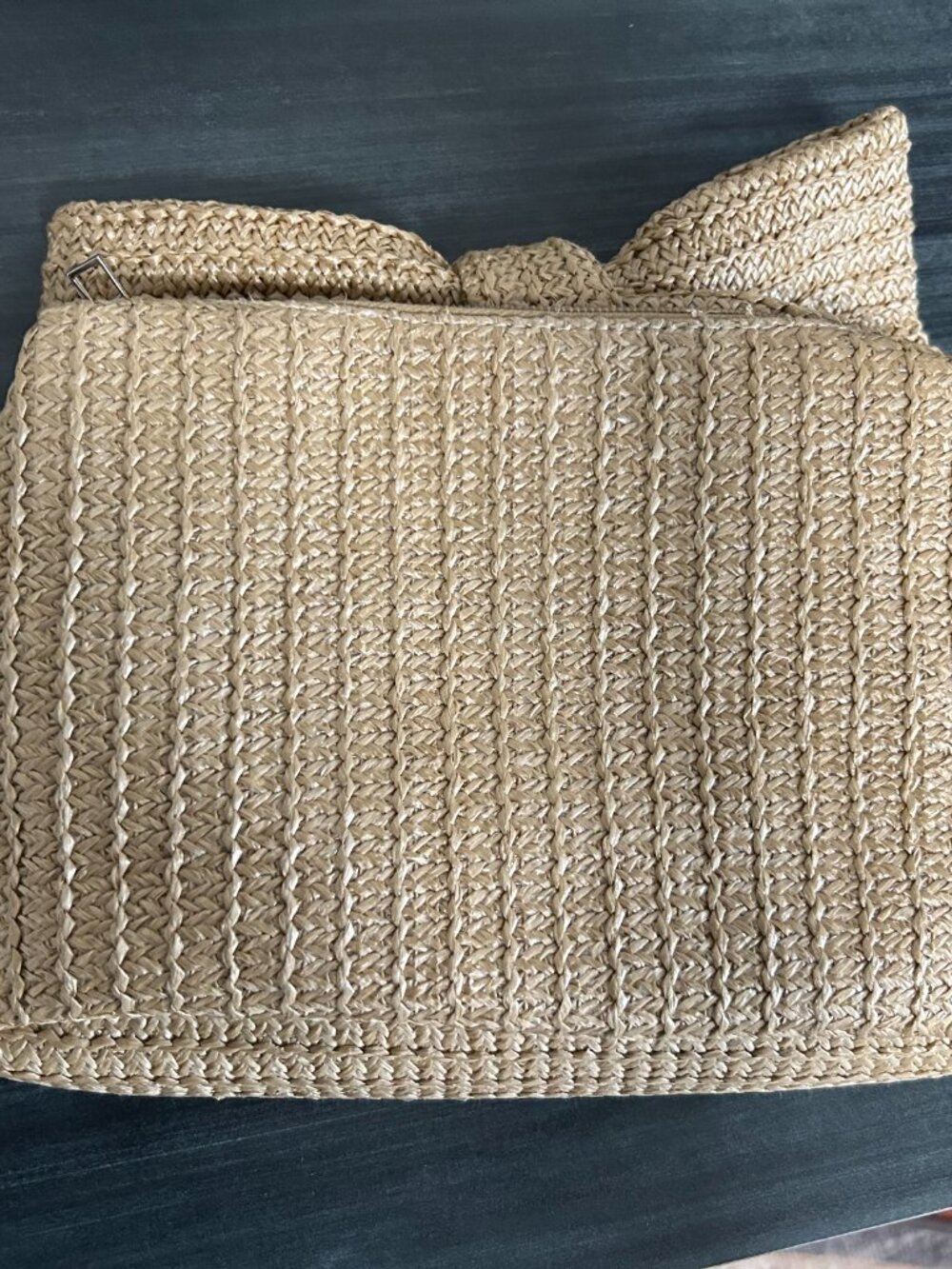 Woven Bow Clutch Khaki EUC - Picture 5 of 5